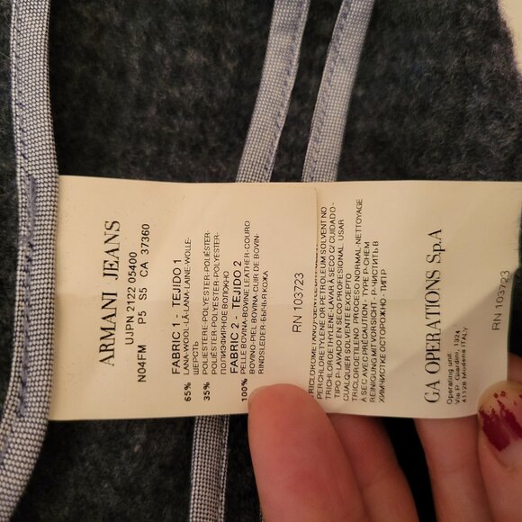 Armani Jeans 0 Blue Gray Tweed Ruffle Wool Fitted Blazer Jacket Twee Academia - Picture 8 of 8